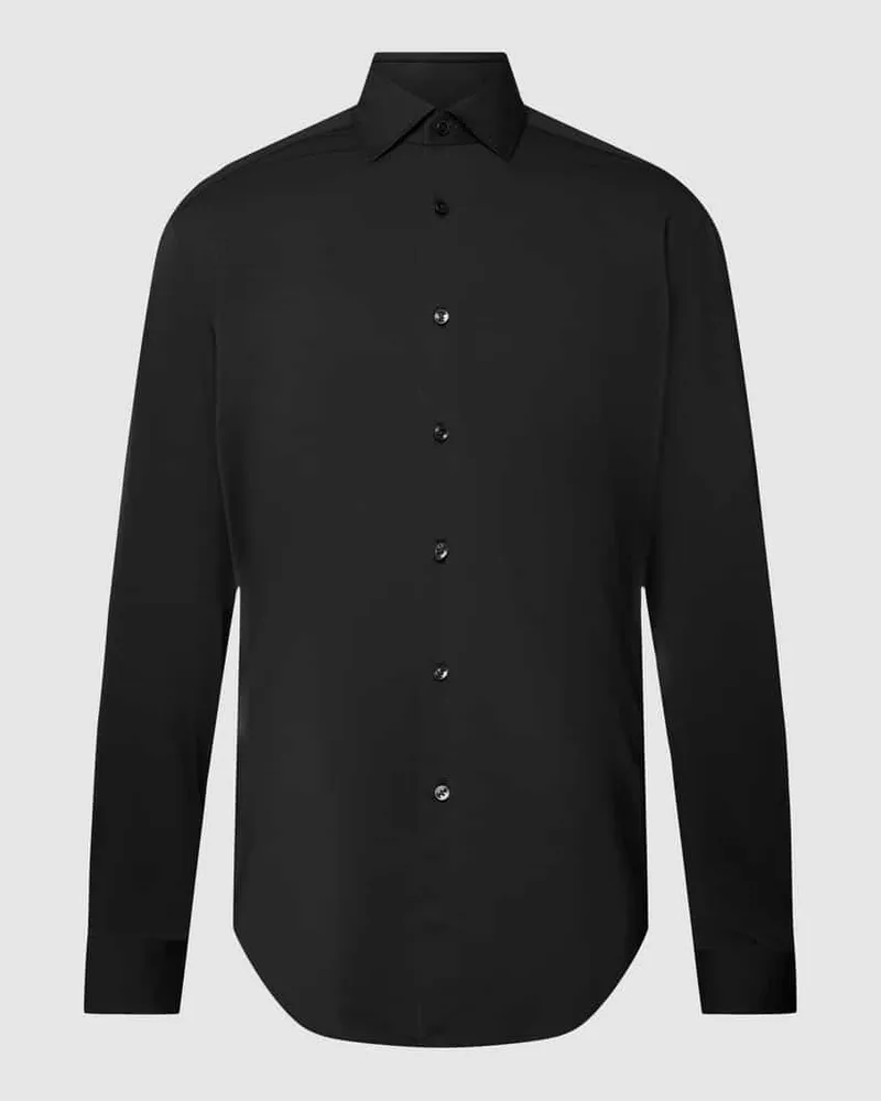 XACUS Slim Fit Businesshemd mit Stretch-Anteil Black