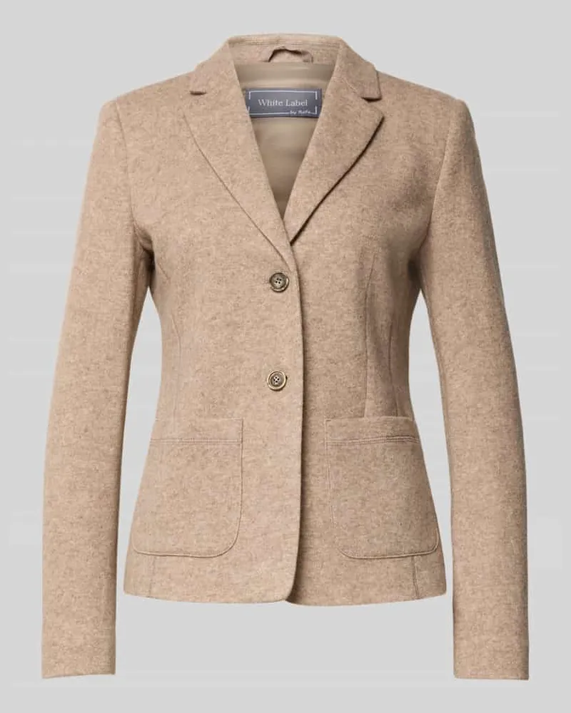 White Label Slim Fit Blazer aus Woll-Mix mit Reverskragen Sand