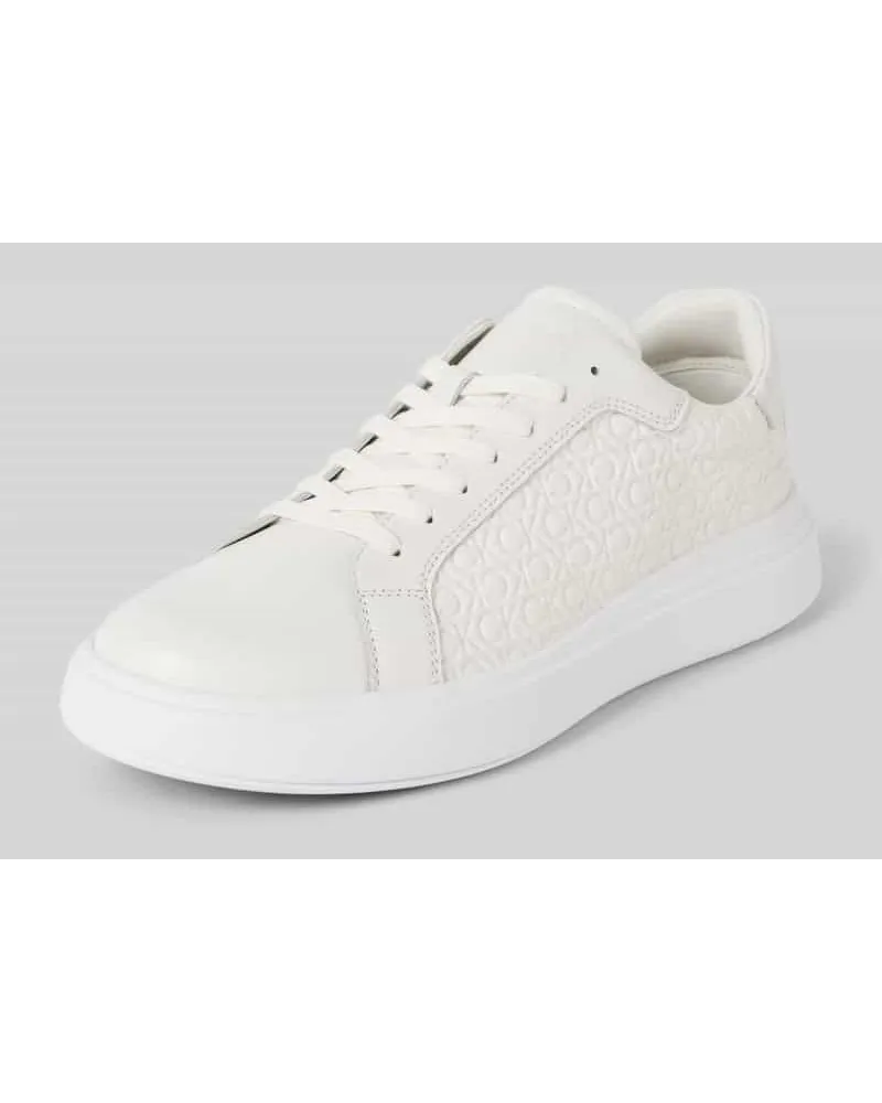 Calvin Klein Sneaker mit Label-Muster Weiss