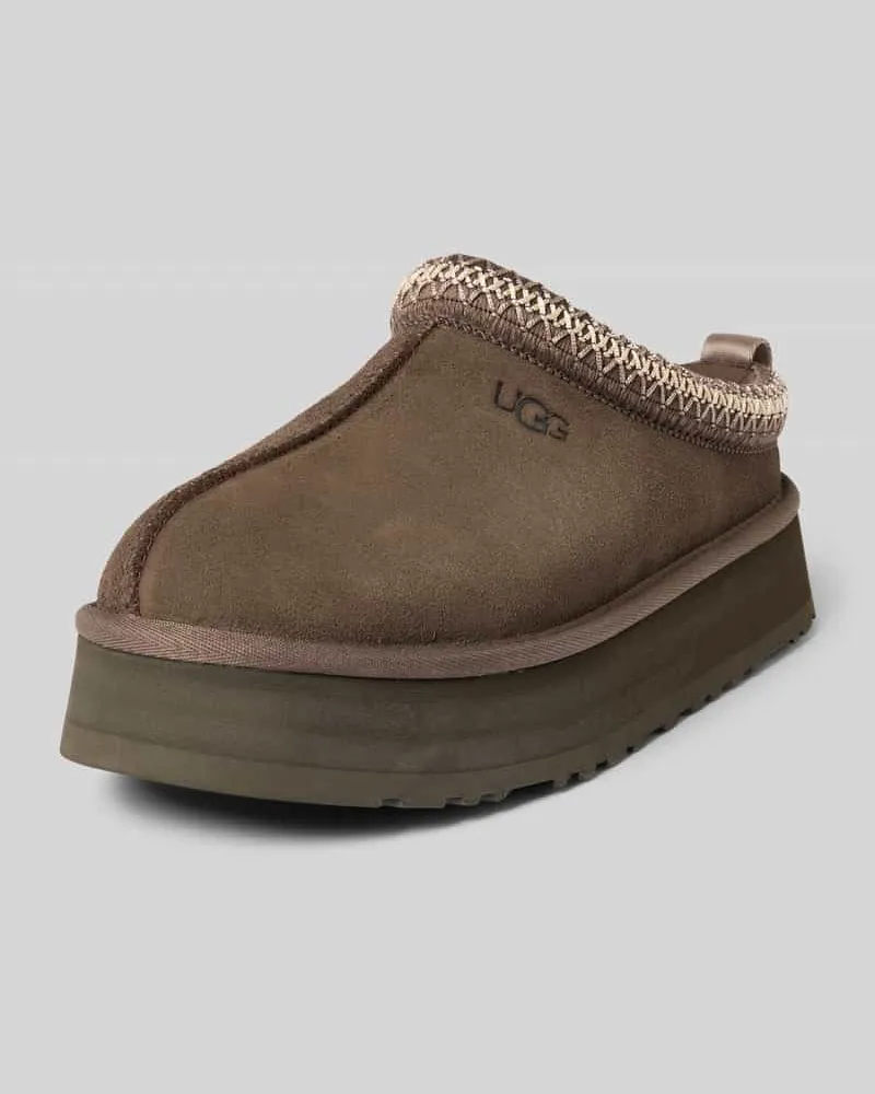 UGG Slides aus Veloursleder Modell 'TAZZ Dunkelbraun
