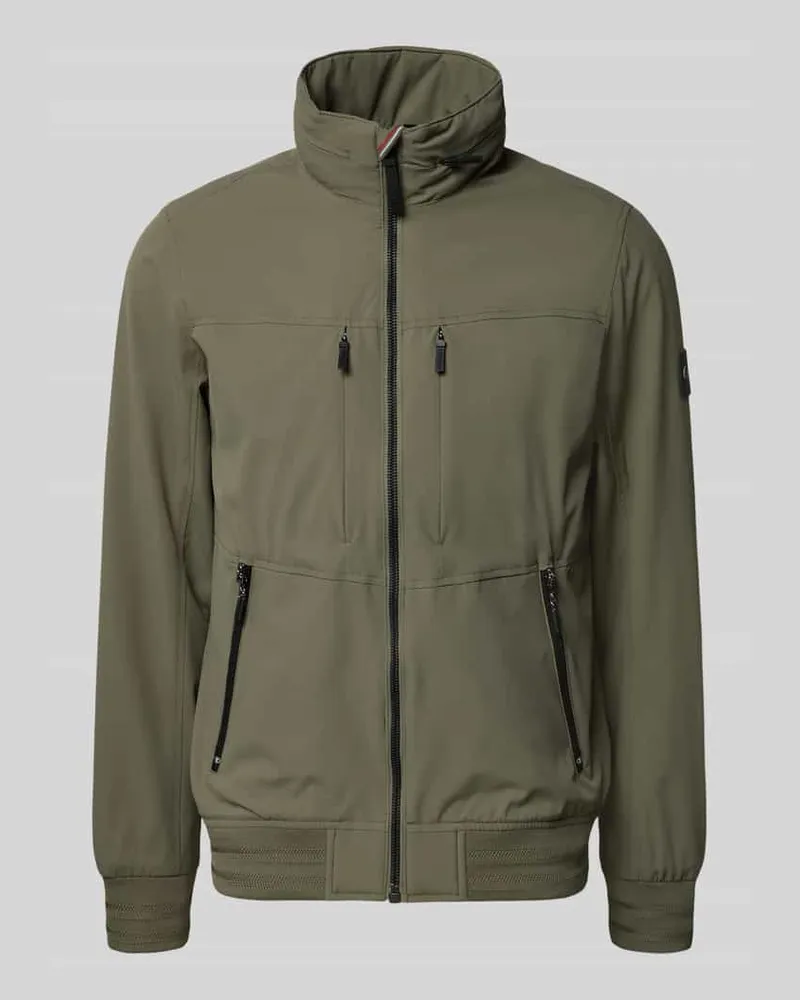 Tom Tailor Regular Fit Funktionsjacke mit Schalkragen Oliv