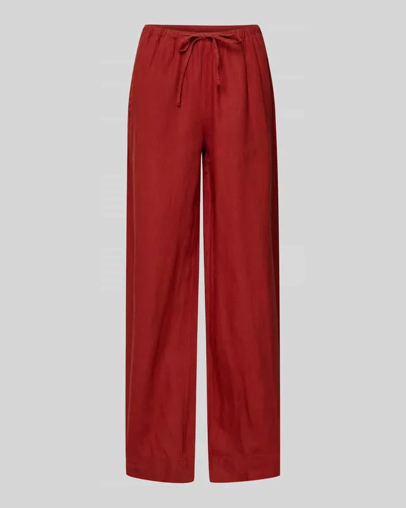Marc O'Polo Straight Fit Leinenhose aus reinem Leinen Bordeaux