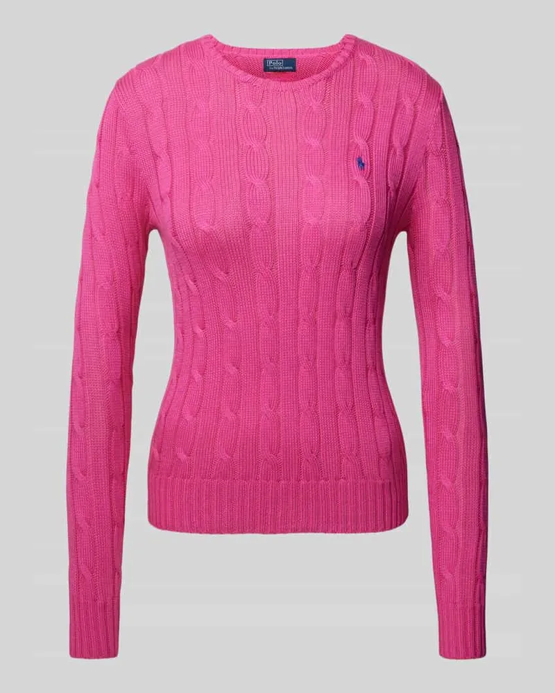 Ralph Lauren Strickpullover mit Logo-Stitching Modell 'JULIANNA Pink