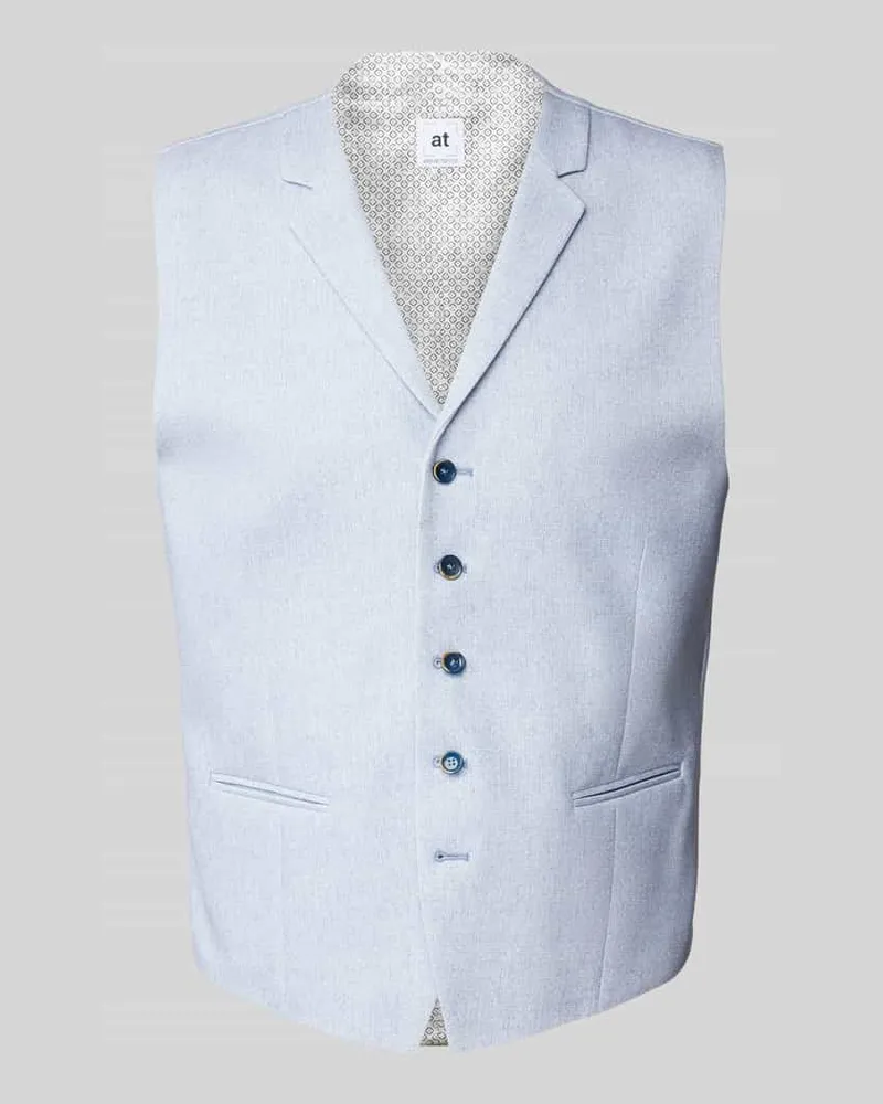 Atelier Torino Weste mit Knopfleiste Hellblau