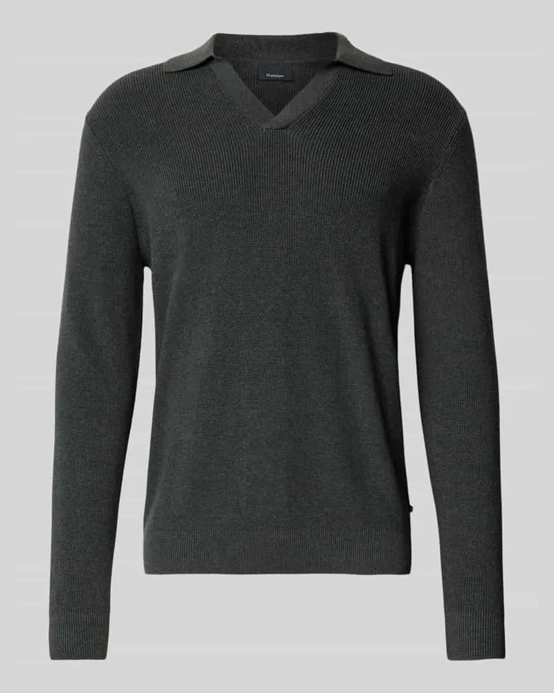 Matinique Strickpullover mit gerippten Abschlüssen Modell 'kollo Anthrazit