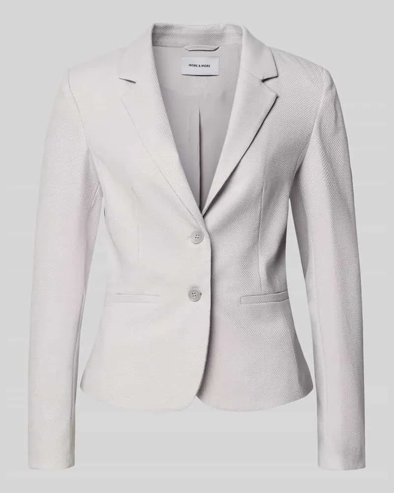 More & More Slim Fit Blazer mit Reverskragen Hellgrau