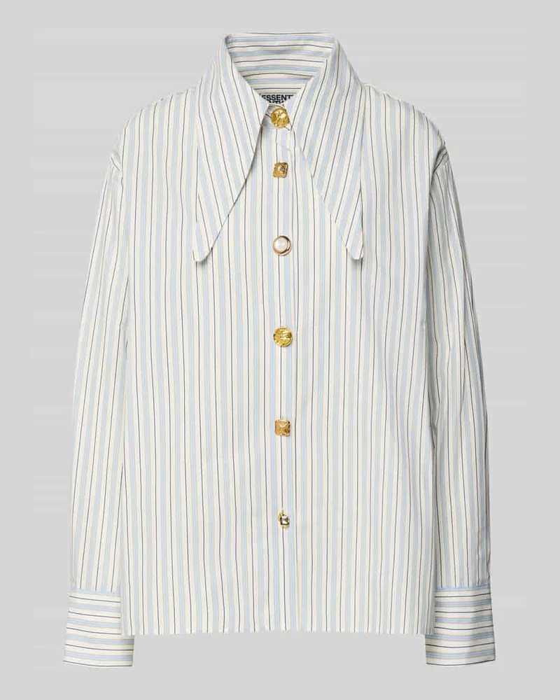 Essentiel Oversized Hemdbluse aus reiner Baumwolle Modell 'JOMATO Hellblau