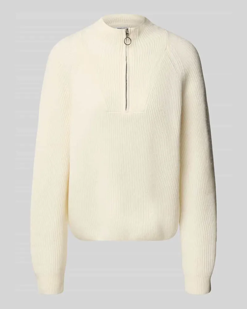 Marc O'Polo Regular Fit Troyer aus reiner Schurwolle Offwhite