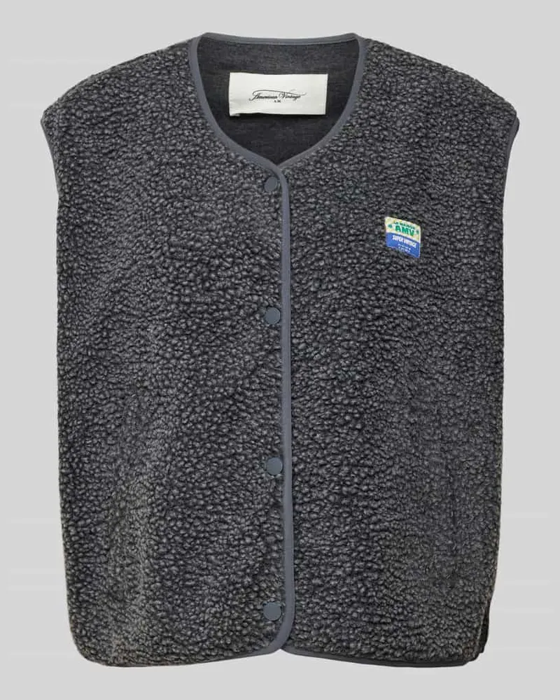 American Vintage Weste mit Label-Patch Modell 'HOKTOWN Anthrazit