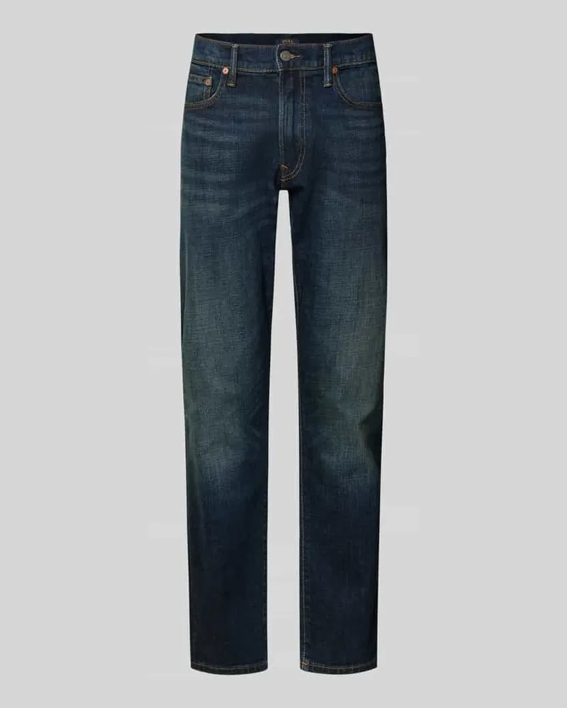 Ralph Lauren Straight Fit Jeans im 5-Pocket-Design Modell 'Hampton Dunkelblau