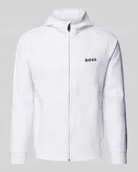 HUGO BOSS Sweatjacke mit Stehkragen Modell 'Sicon Weiss