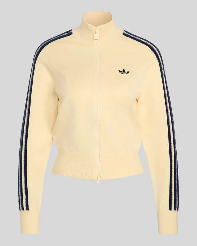 adidas Regular Fit Strickjacke aus Viskose-Mix Ecru