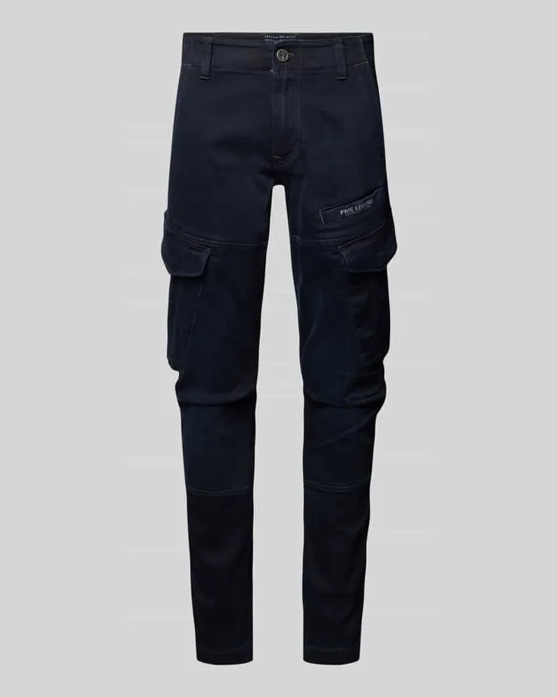 PME Legend Slim Fit Cargohose mit Logo-Print Modell 'Nordrop Marine