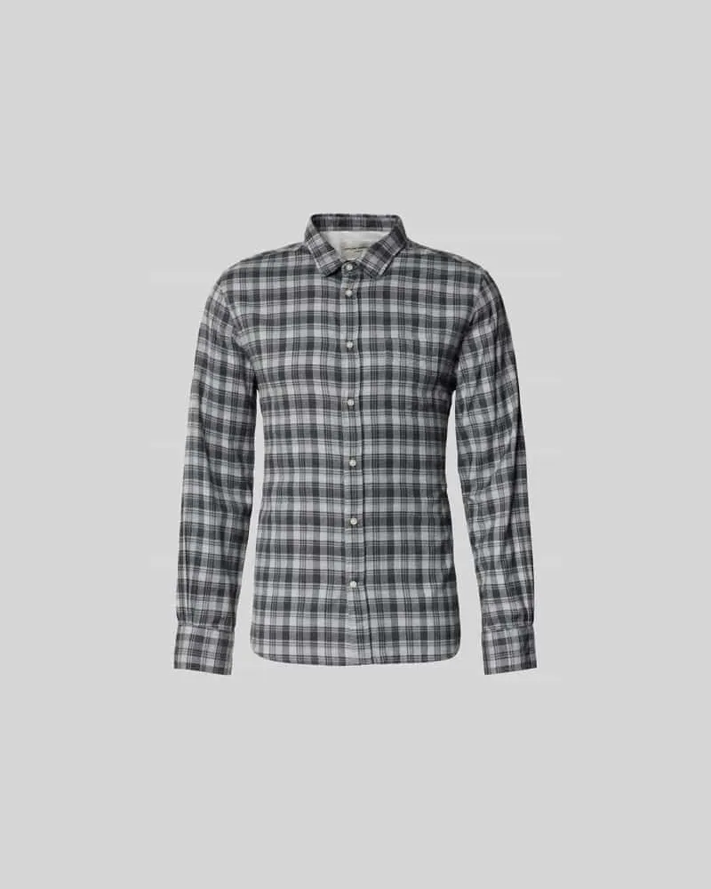 Officine Generale Slim Fit Freizeithemd mit Kentkragen Mittelgrau