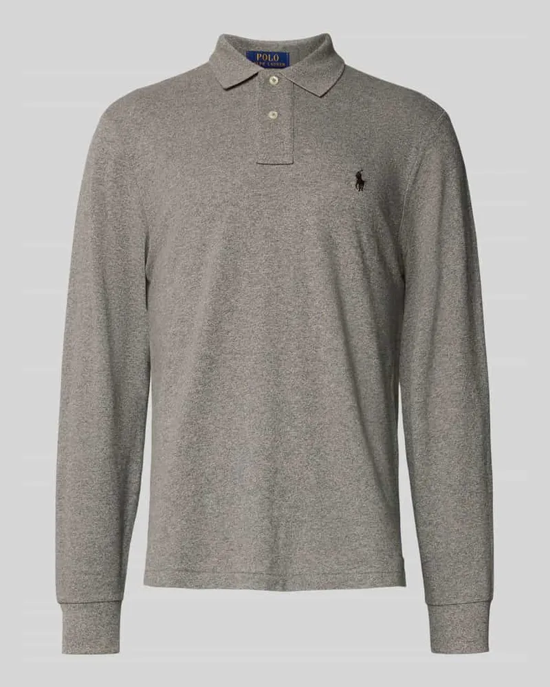 Ralph Lauren Poloshirt mit Label-Stitching Hellgrau