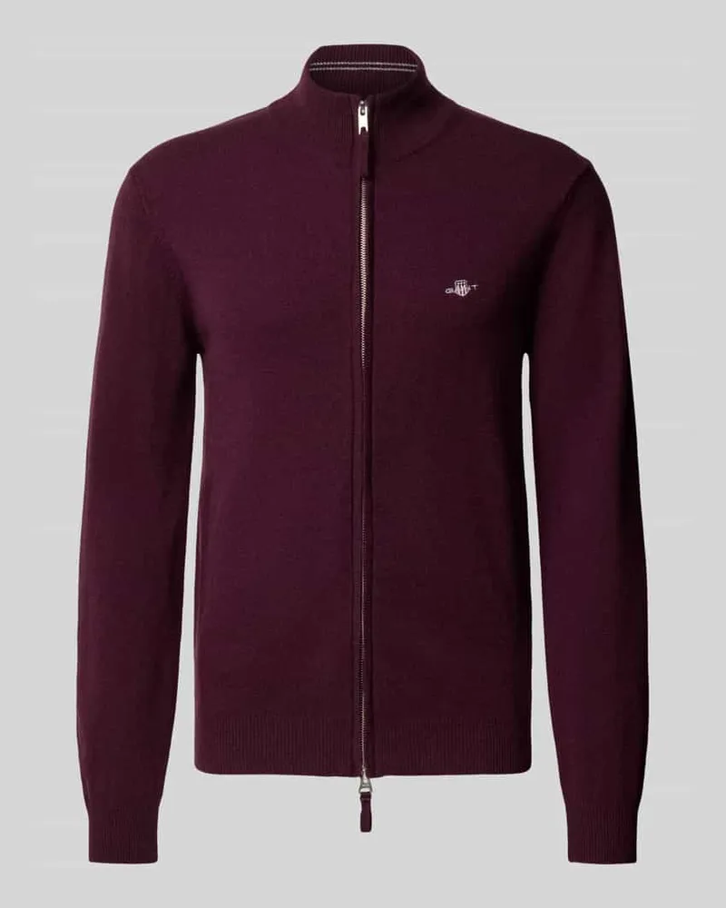 Gant Regular Fit Pullover aus reiner Wolle Bordeaux