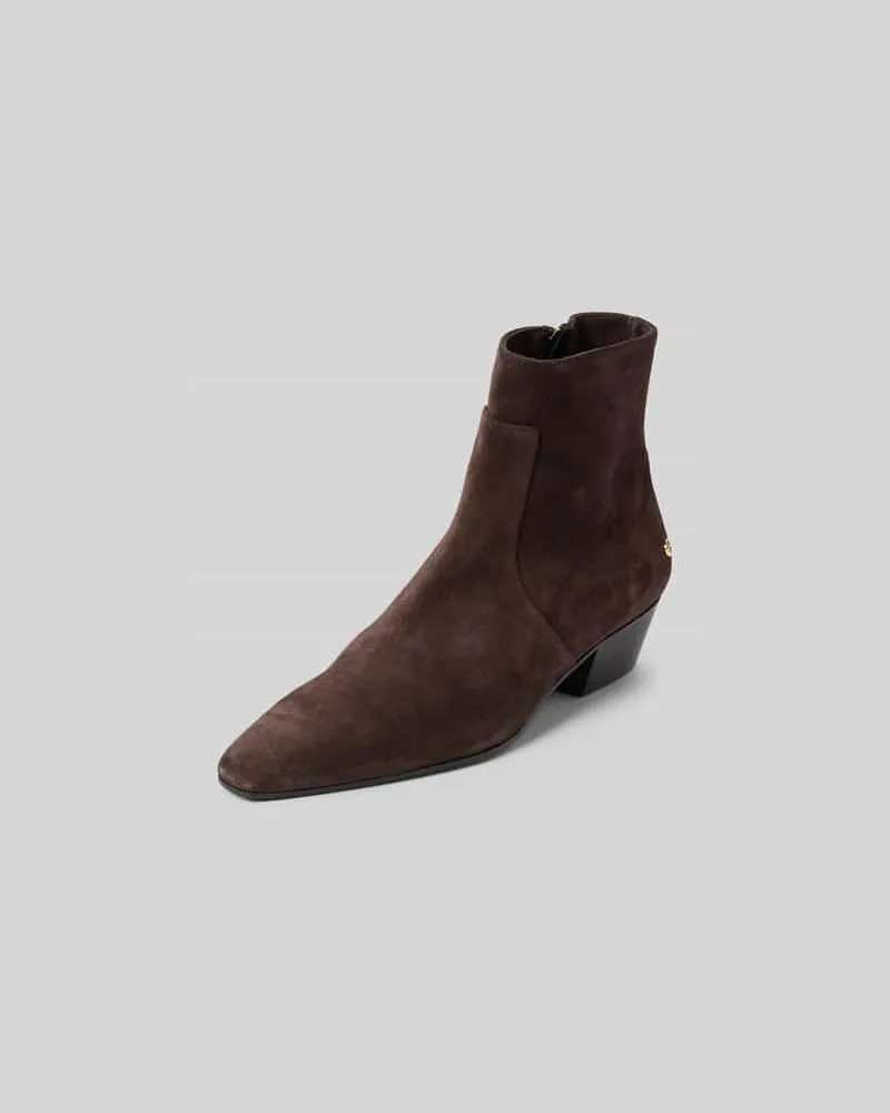 Anine Bing Stiefeletten mit Logo-Applikation Dunkelbraun