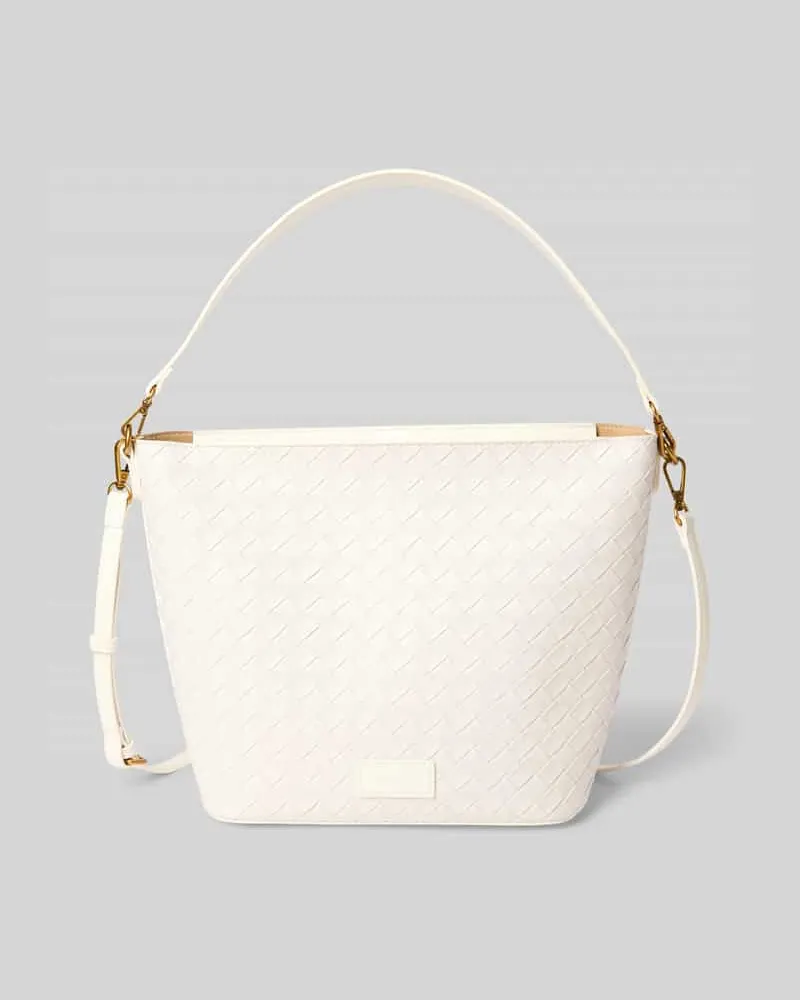 SEIDENFELT Handtasche in Flecht-Optik Modell 'KINNA HOBO Weiss