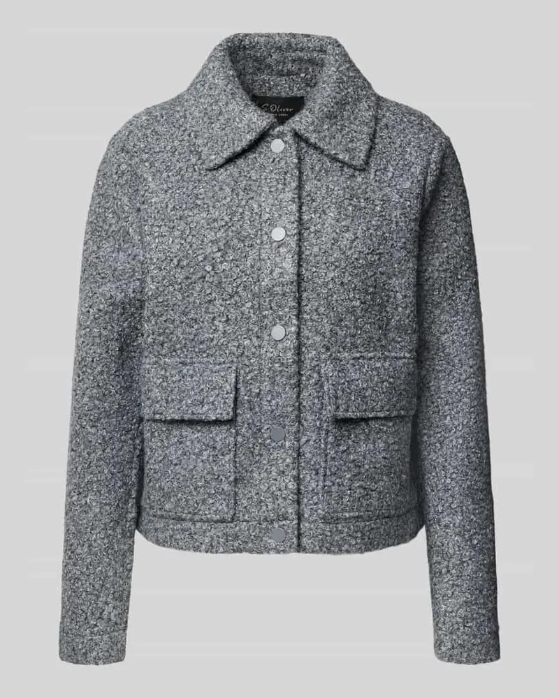 S.Oliver Regular Fit Kurzblazer in Struktur-Optik Hellgrau