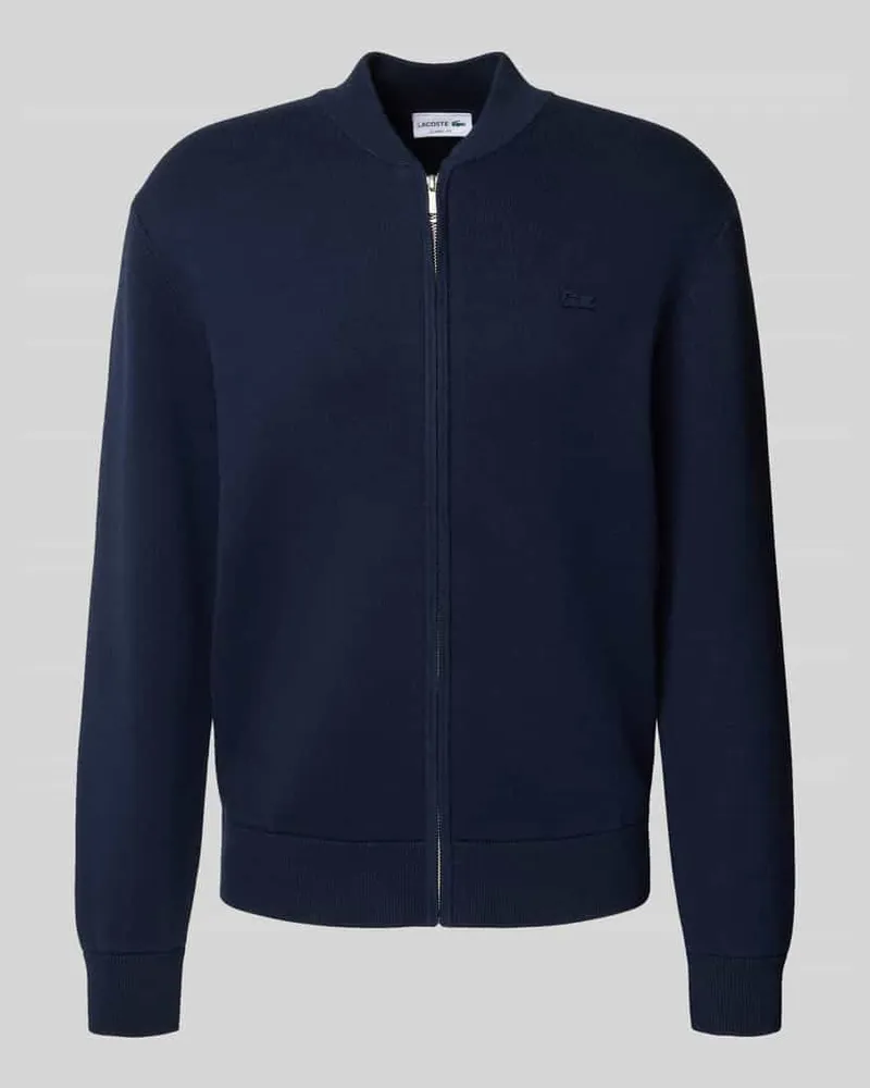 Lacoste Regular Fit Strickjacke aus Baumwoll-Mix Marine