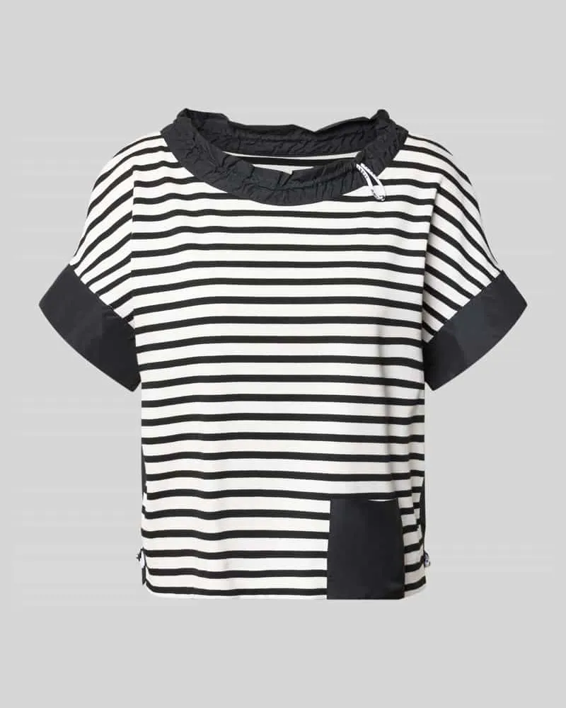 Marc Cain T-Shirt mit Rundhalsausschnitt und Kordelzug Black