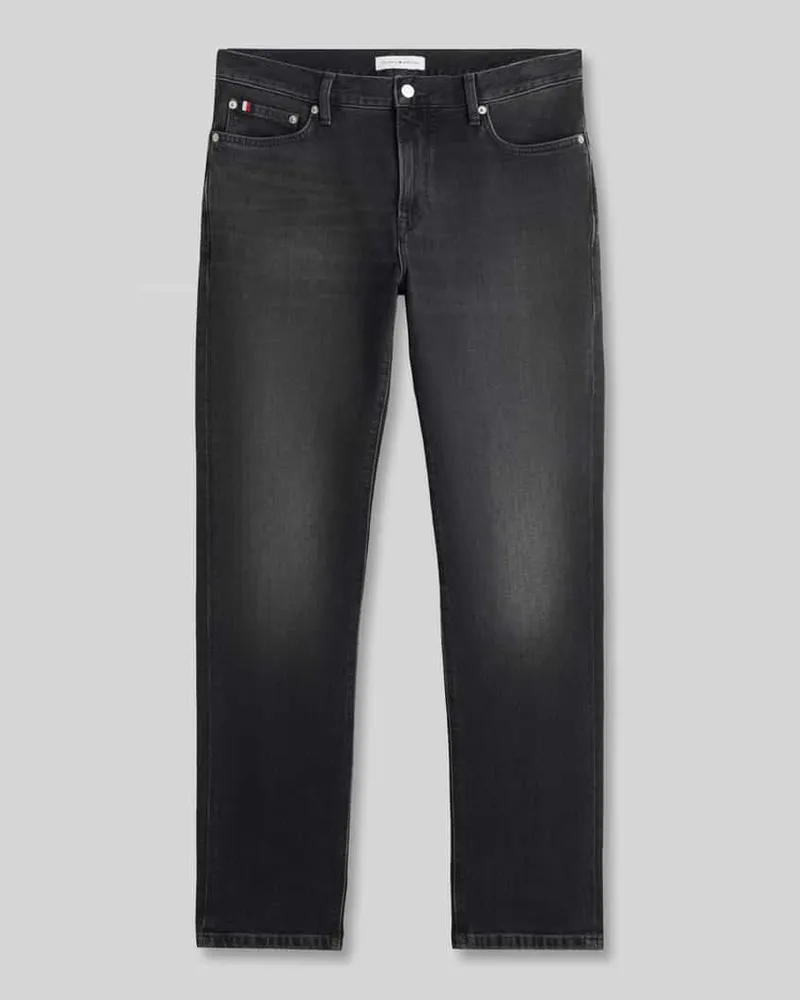 Tommy Hilfiger Slim Fit Straight Jeans aus Baumwoll-mix Modell 'DENTON Anthrazit