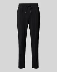 HUGO BOSS Straight Leg Sweatpants mit Plisseefalten Modell 'Dicorpan Black