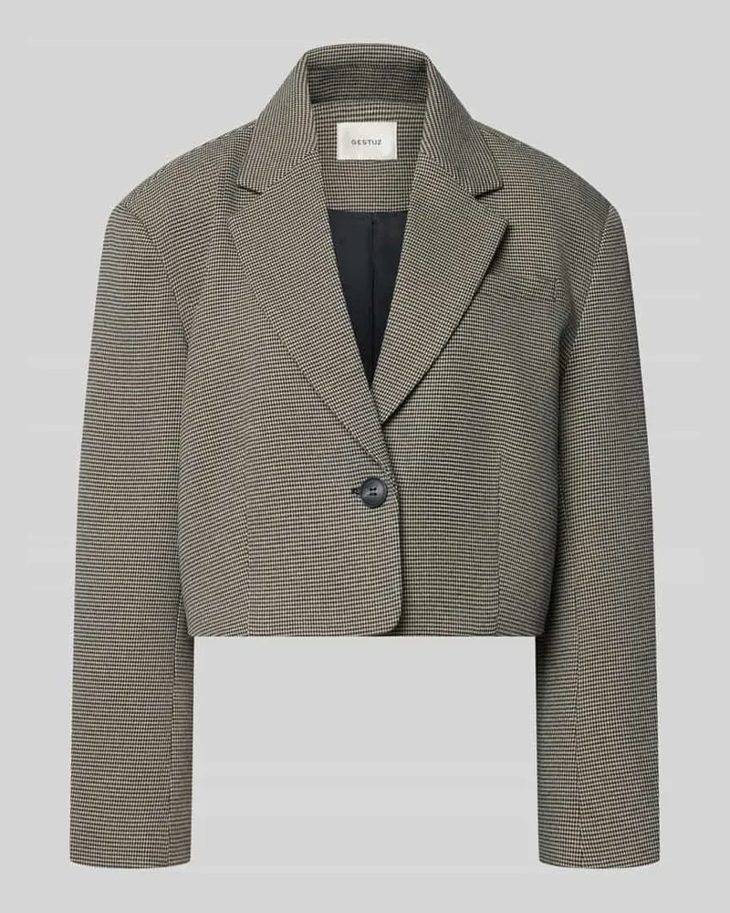 Gestuz Cropped Blazer mit Umlegekragen Modell 'Casia Mittelbraun