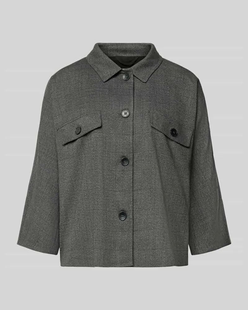 More & More Relaxed Fit Blazer mit Knopfleiste und 3/4-Arm Anthrazit