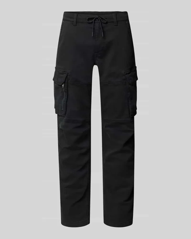 PME Legend Skinny Fit Cargohose mit Tunnelzug Modell 'Expedizor Black