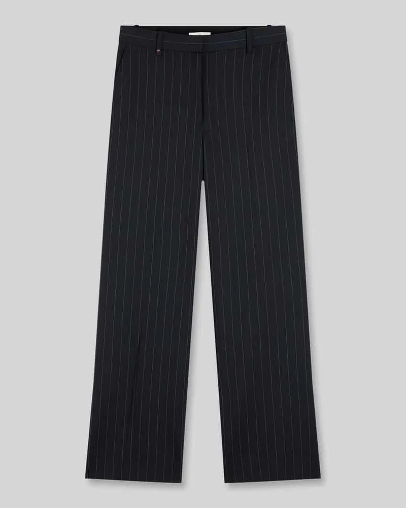 Tommy Hilfiger High Waist Business-Hose mit Logo-Detail Marine