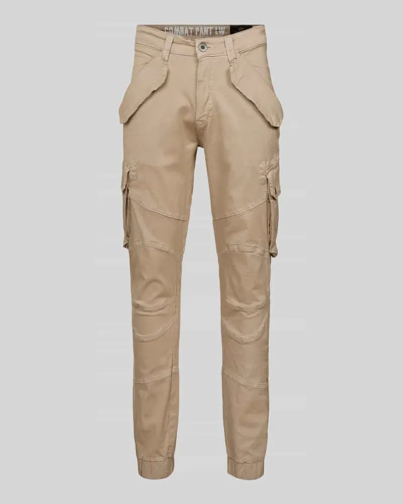 Alpha Industries Cargohose mit Label-Details Modell 'COMBAT Sand