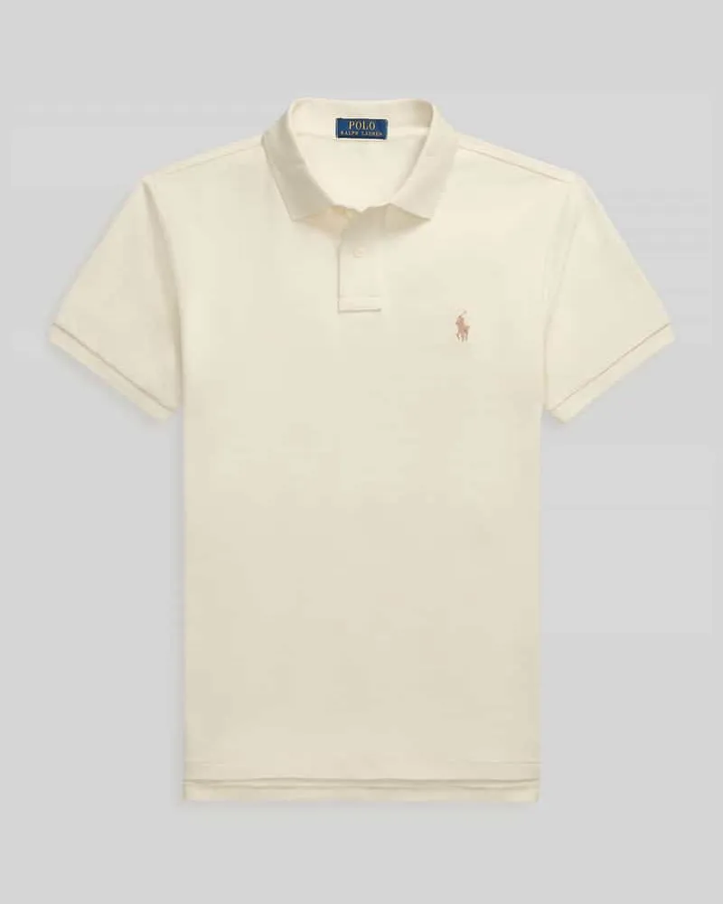 Ralph Lauren Slim Fit Poloshirt aus reiner Baumwolle Offwhite