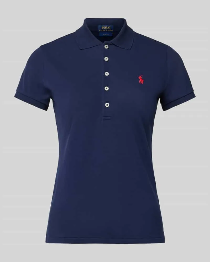 Ralph Lauren Slim Fit Poloshirt mit Logo-Stitching Modell 'JULIE Marine
