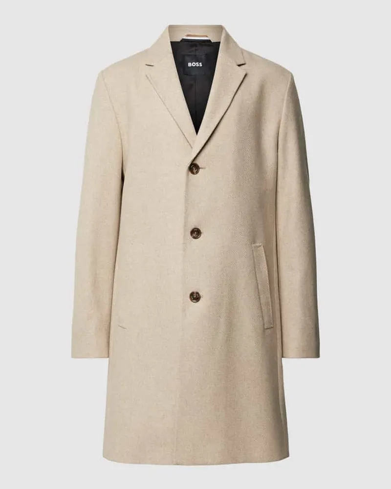 HUGO BOSS Mantel mit Knopfleiste Modell 'Hyde Beige