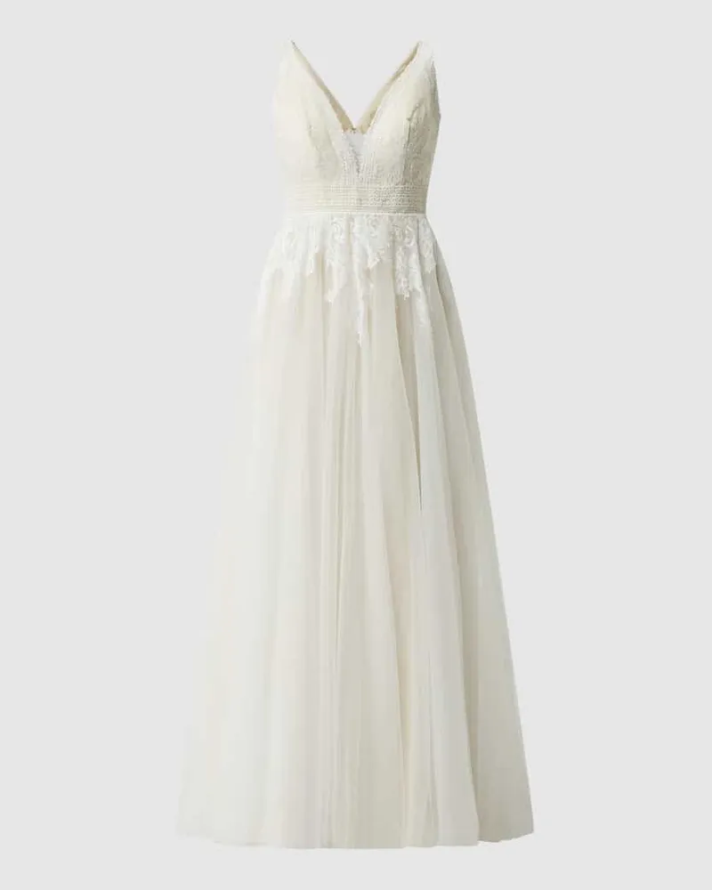 LUXUAR Brautkleid mit Stola Offwhite