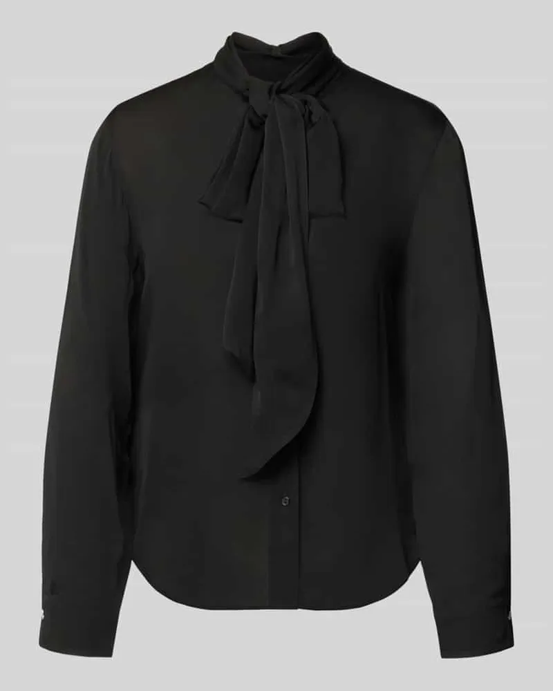HUGO BOSS Loose Fit Langarmbluse aus reiner Viskose Modell 'EKARMA Black