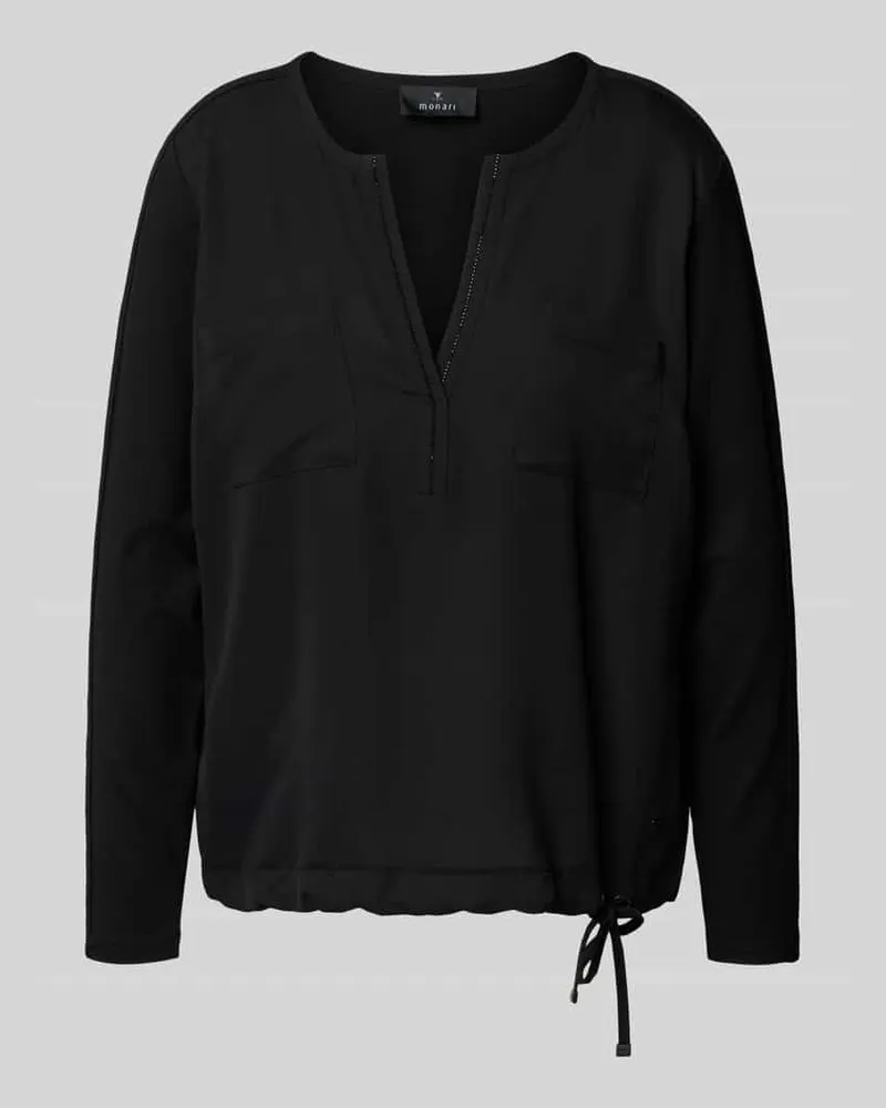 monari Blusenshirt mit V-Ausschnitt Black