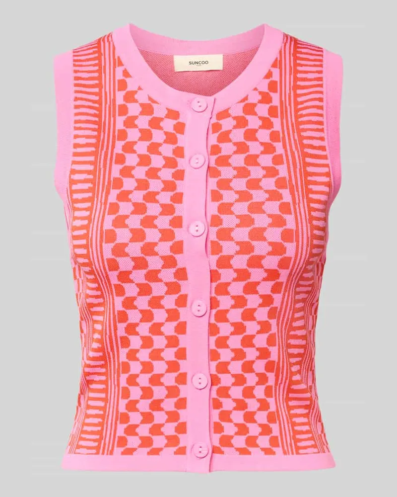 Suncoo Strickweste aus Viskose-Mix Modell 'GABLESI Pink