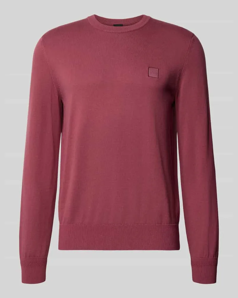 HUGO BOSS Regular Fit Pullover aus Baumwoll-Kaschmir-Mix Modell 'Kanovano Altrosa