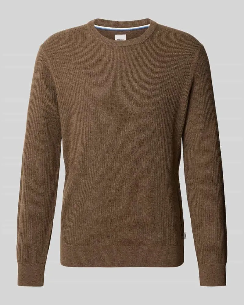 Brax Pullover aus Woll-Kaschmir-Mix Modell 'Rick Mittelbraun