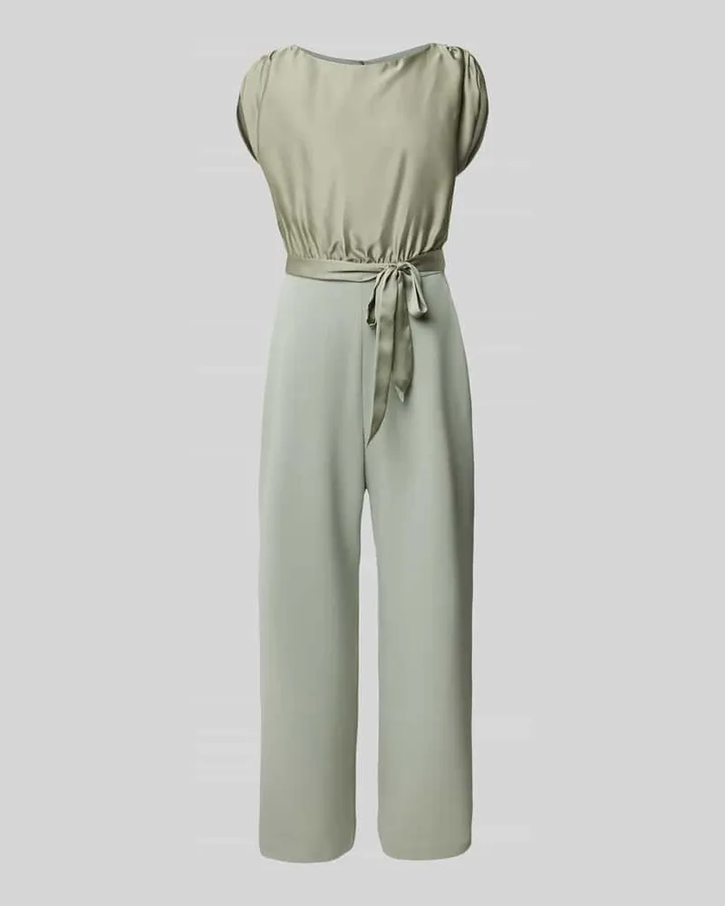 Swing Jumpsuit mit Bindegürtel Schilf