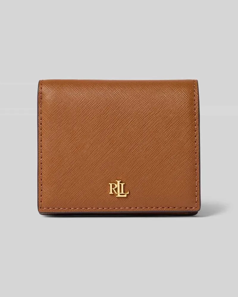 Ralph Lauren Portemonnaie aus Leder mit Label-Applikation Cognac