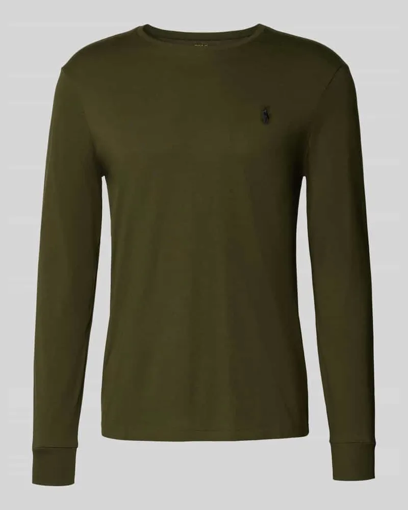 Ralph Lauren Regular Fit Longsleeve mit Logo-Stitching Modell 'Jersey Oliv