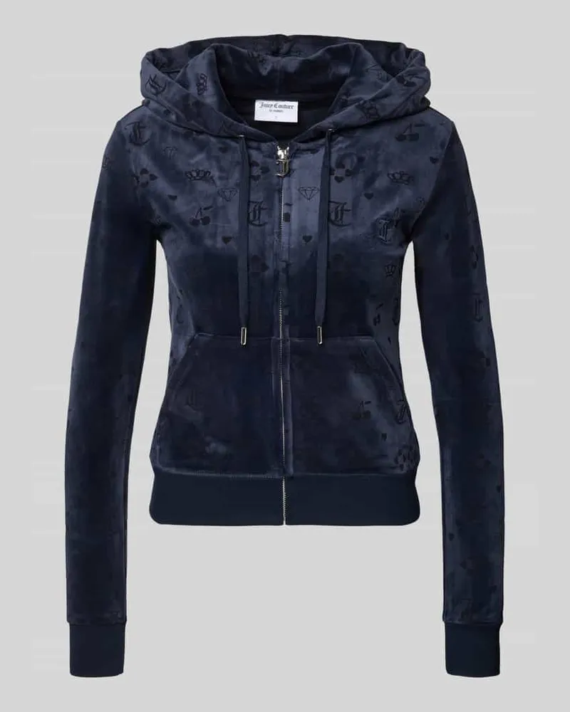 Juicy Couture Sweatjacke mit Kapuze Modell 'MONO MADISON Marine