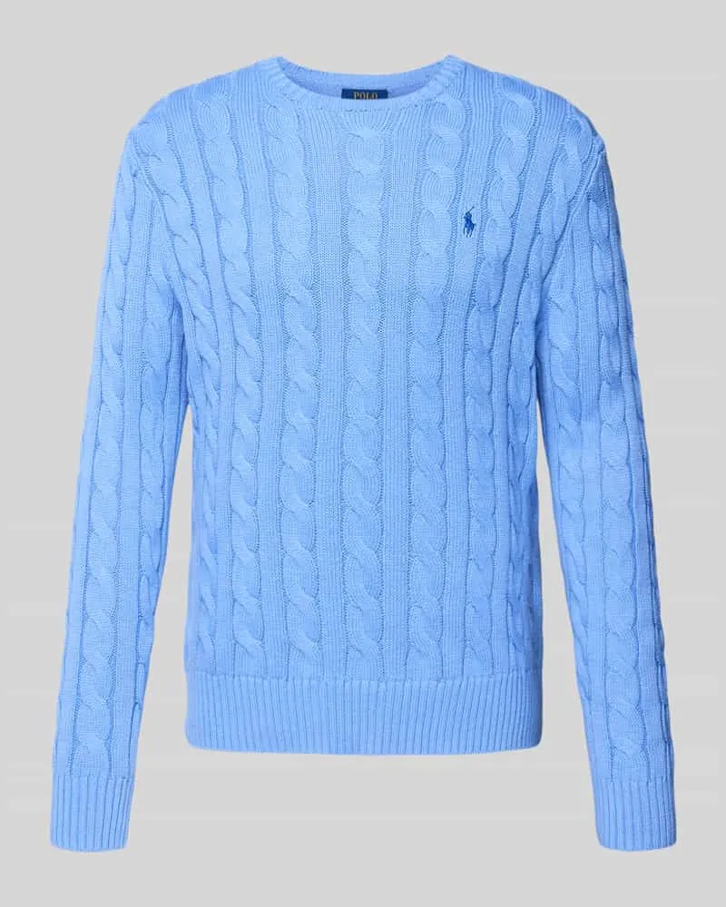Ralph Lauren Strickpullover mit Zopfmuster Modell 'DRIVER Bleu