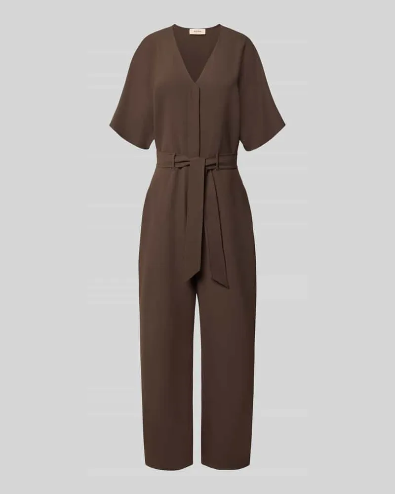 Mos Mosh Jumpsuit mit V-Ausschnitt Modell 'Lehila Dunkelbraun