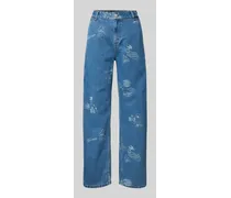 Relaxed Fit Jeans mit Motiv- und Label-Print Modell 'STAMP