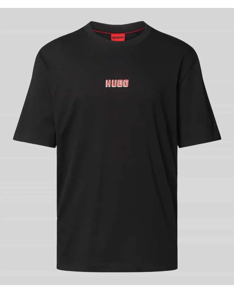 HUGO BOSS T-Shirt mit Label-Print Modell 'Diqitee Black