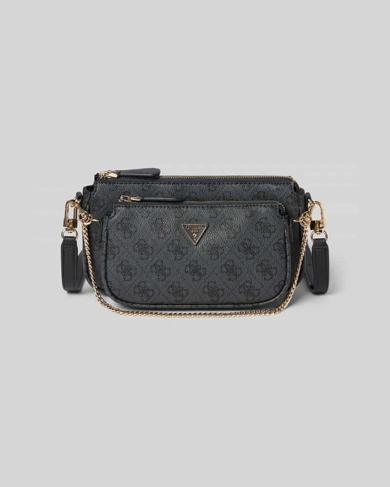 Guess Pouch mit Label-Applikation Modell 'NOELLE II Black